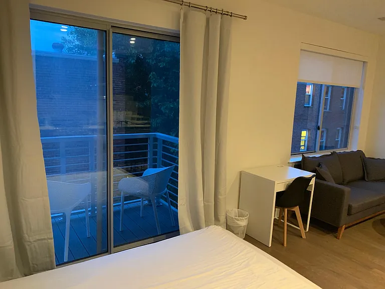 View from bed in the early evening.