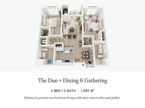 Floor plan The Duo + Dining & Gathering