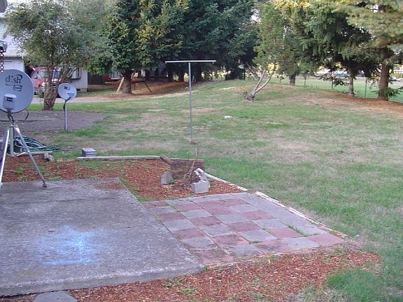patio and backyard