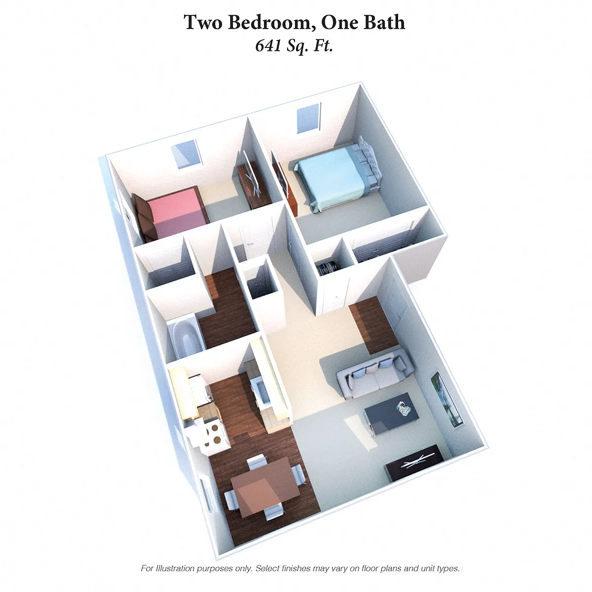Floor plan Two Bedroom 1 Bath