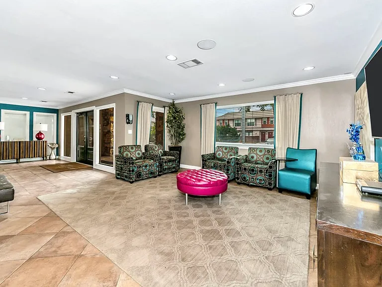 Spacious resident lounge area and entrance to leasing center.
