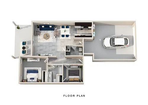 Floor plan 2 BD Townhome