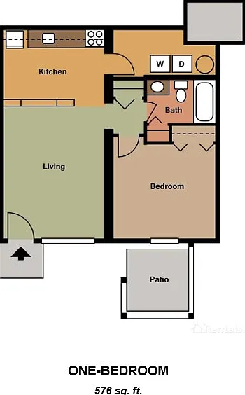 1 bedroom floor plan