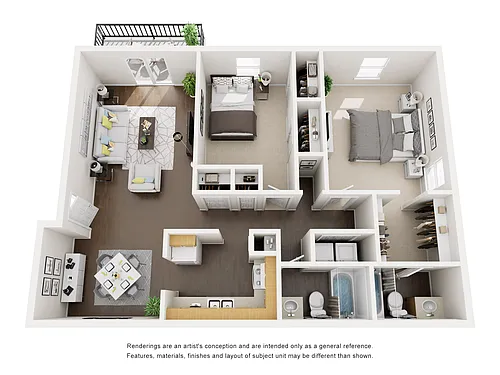 Floor plan 2 Bed 2 Bath