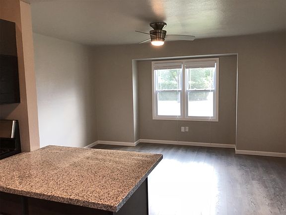 Breakfast bar overlooking large living area.