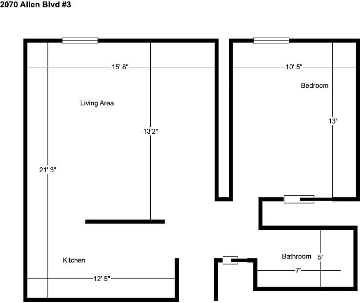 Floor plan 1-Bedroom First Floor 2070-3
