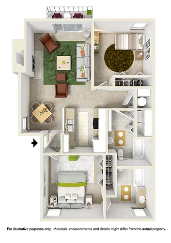 Floor plan 2 Bed 2 Bath