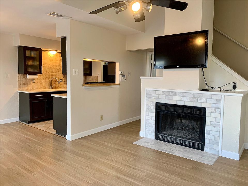 living area with fireplace