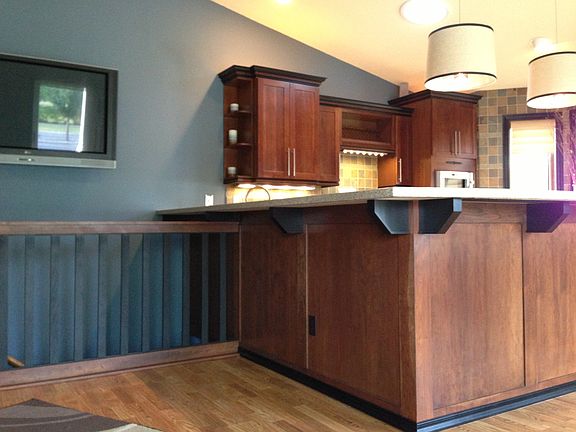 All new cherry cabinets