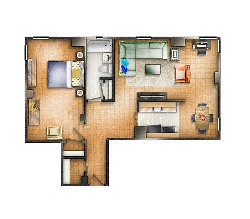 Floor plan One BR 21