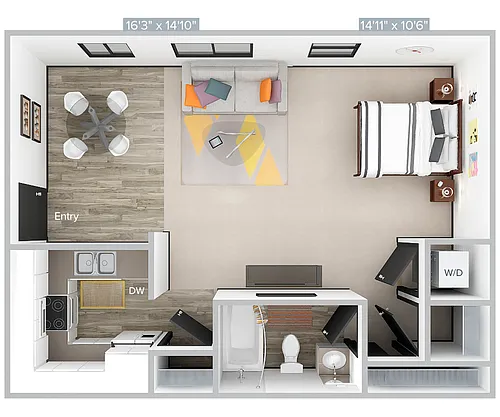 Floor plan C-1B1B-549SF-220-319-Standard