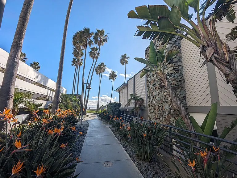 Community walk from the gym to the beach club