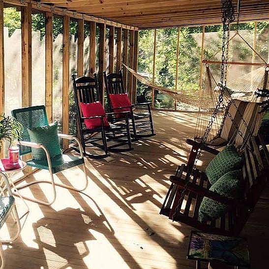 Spacious front porch