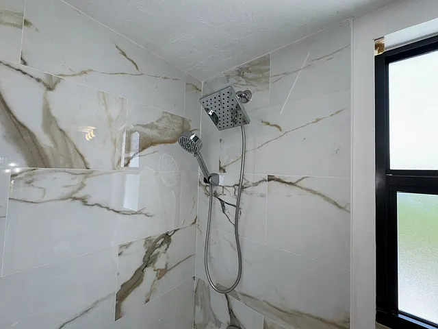 New Rain Shower fixture & tile