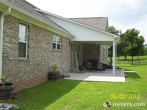 Covered porch on back side of house
