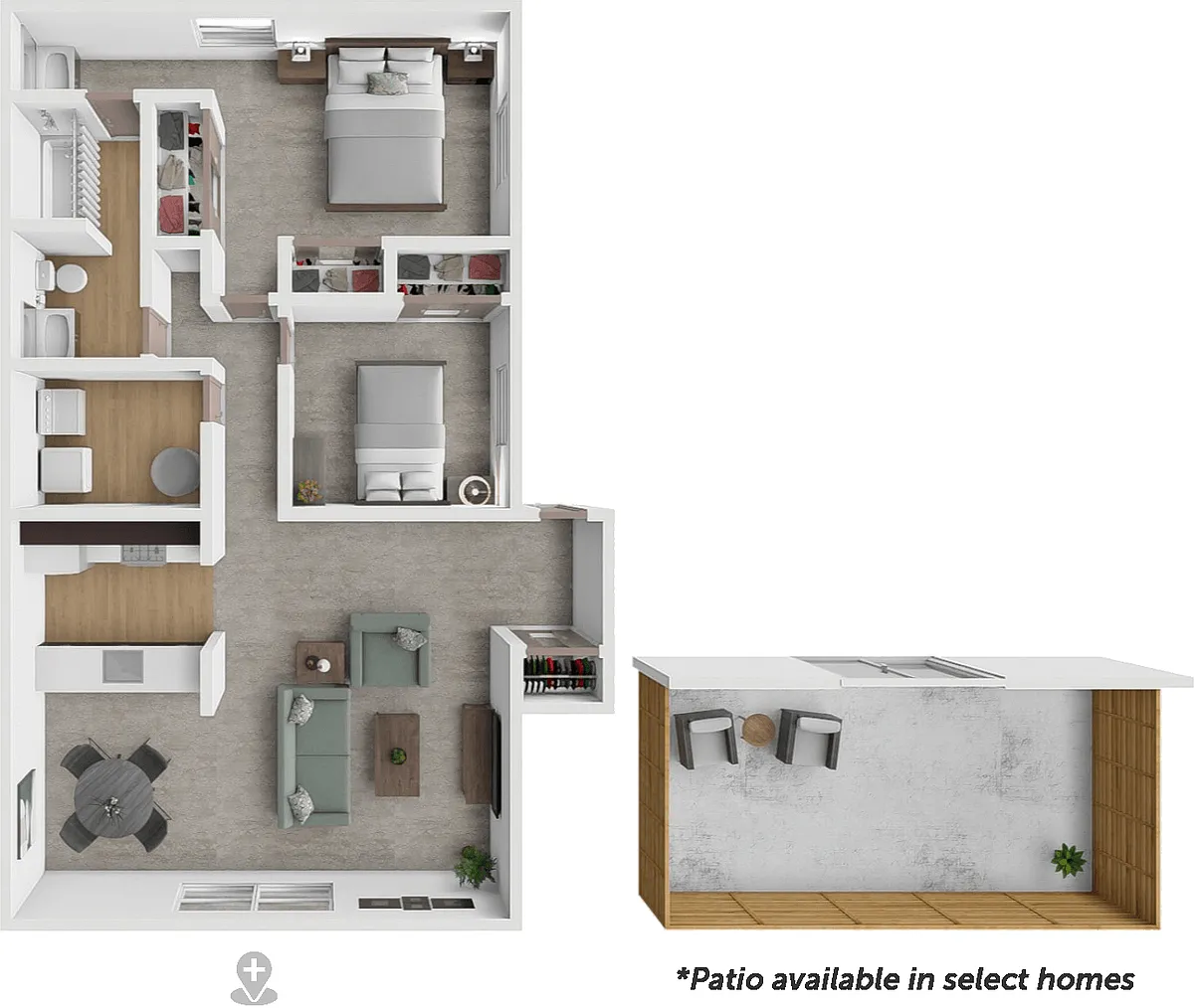 Floor plan 2bd 1bth flat
