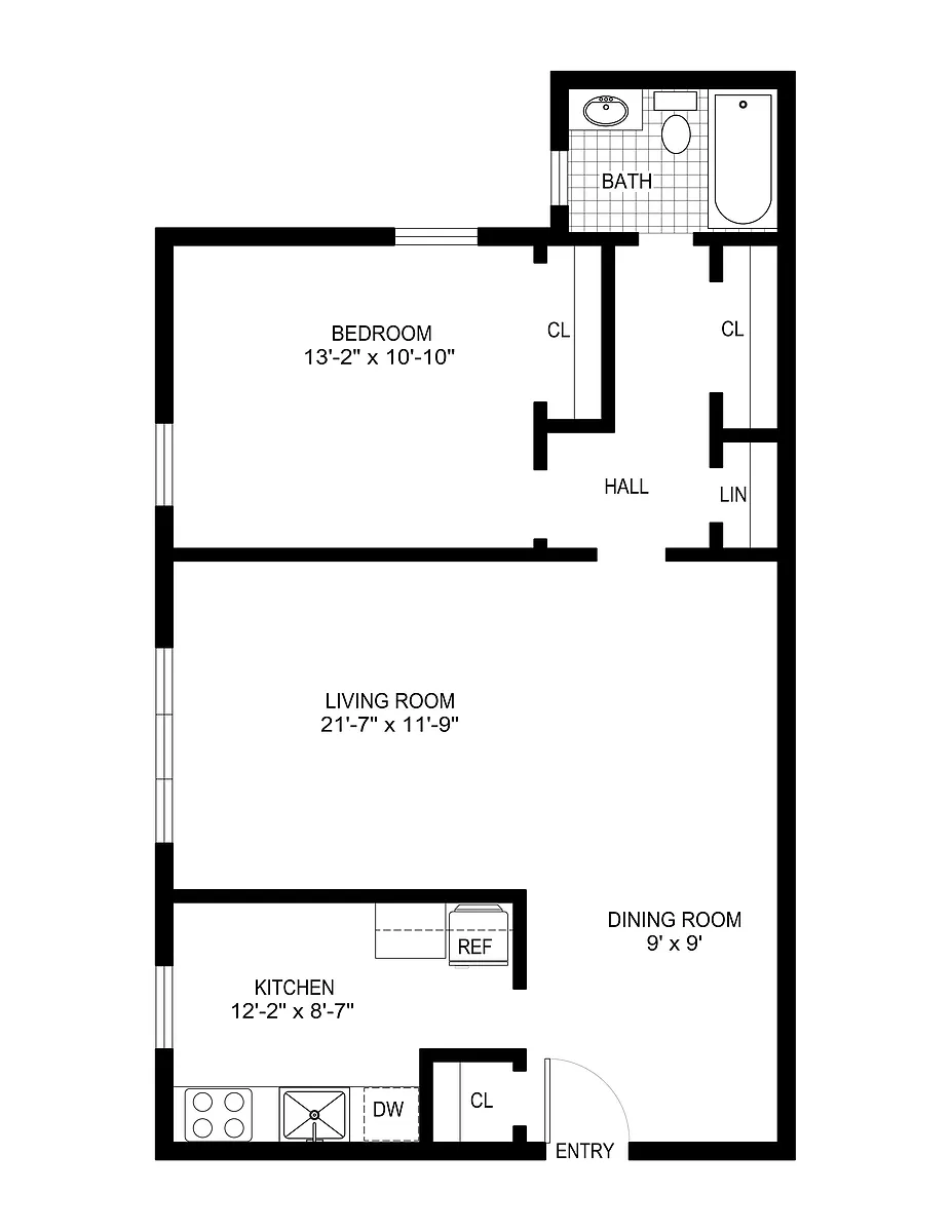 Floor plan 1 Bedroom Deluxe