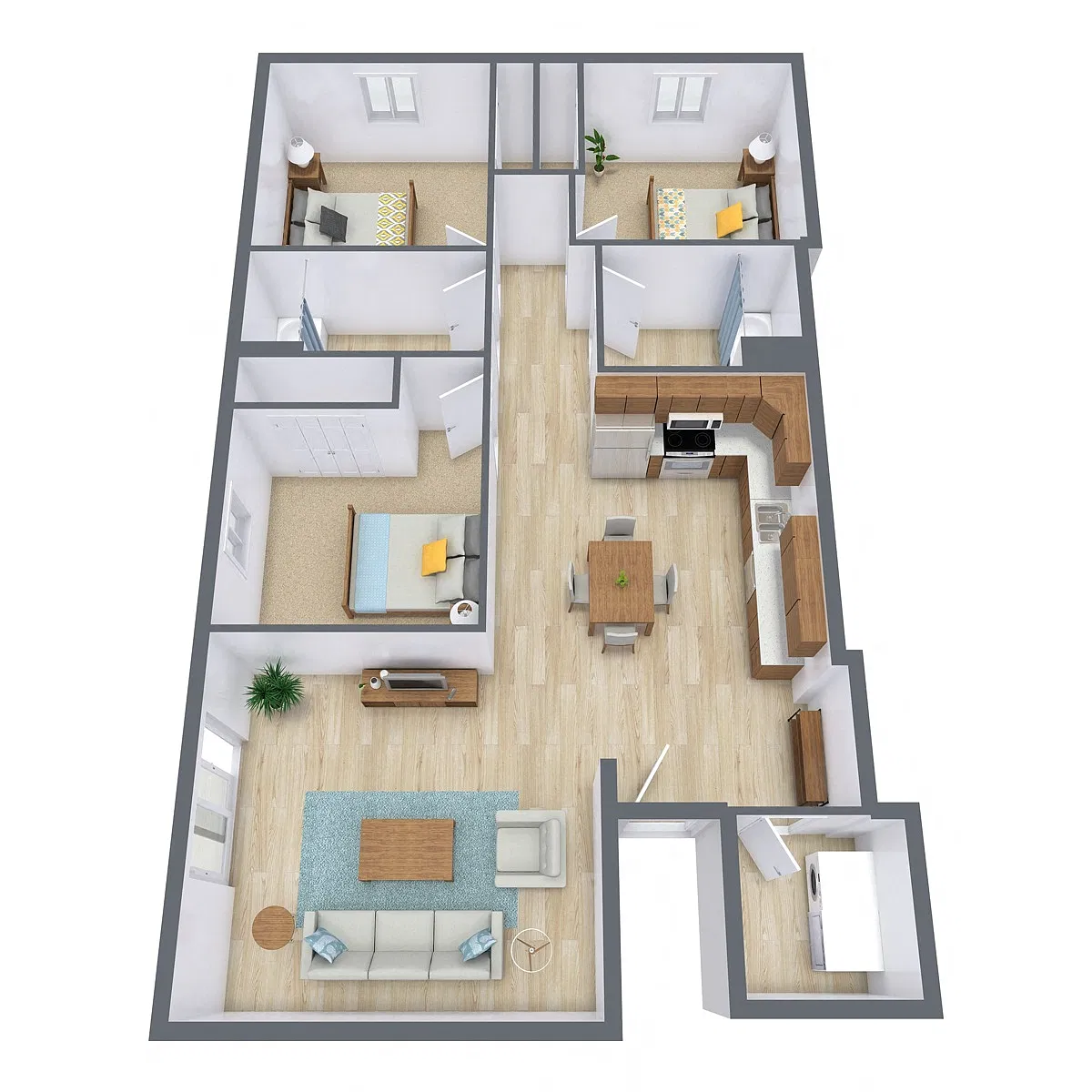 Floor plan Three Bedroom 32B