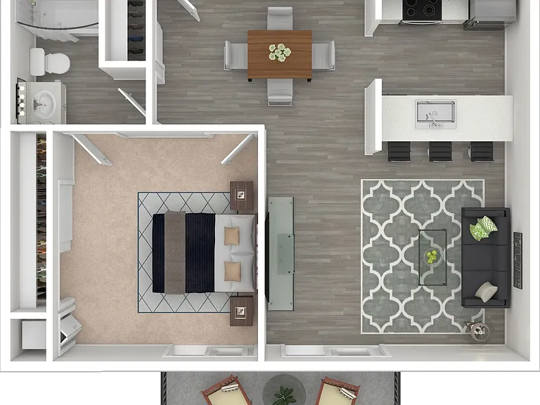 1 BD / 1 BA - 660 SF