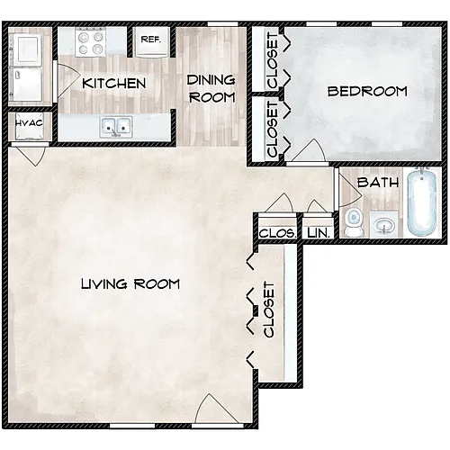 Floor plan One Bedroom