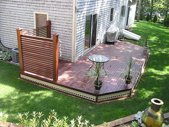 mahogany deck with privacy area