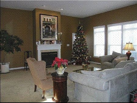 Living Room with 11 Ft Ceilings