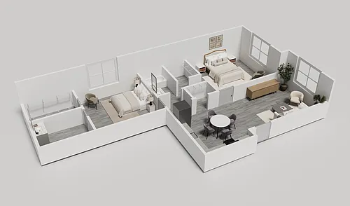 Floor plan Smaller Two Bedroom