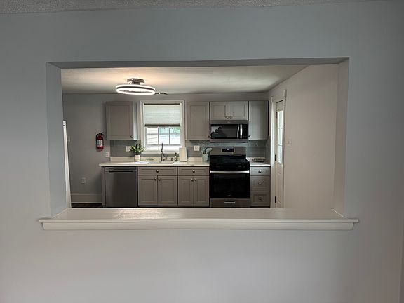 Family room looking into kitchen