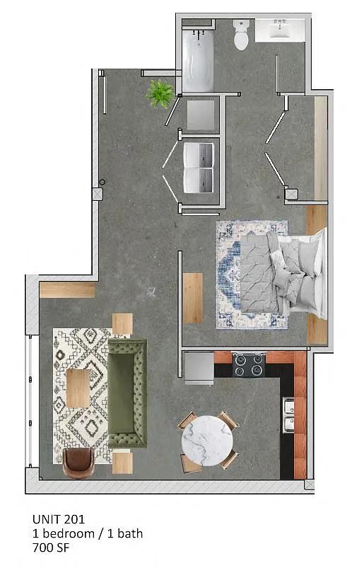 Floor plan 1 Bedroom (Phase 1)