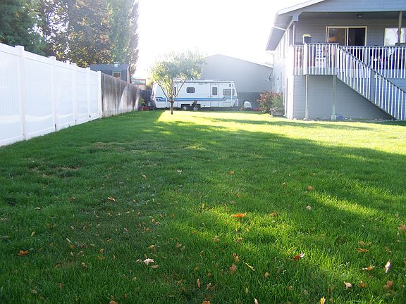 Backyard view of RV parking