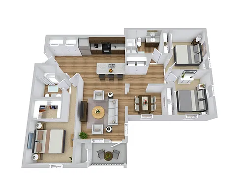 Floor plan Three Bedroom Apartment