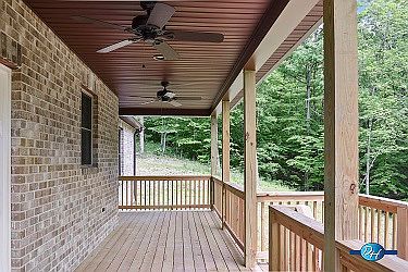 Outdoor living space with access to dining and master suite