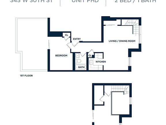 2nd image of 345 W 30th St Penthouse D1