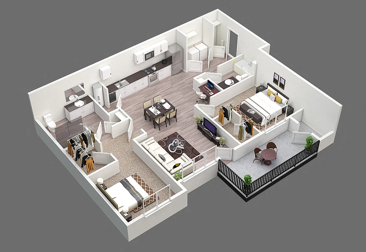 Floor plan Two Bed Two Bath C