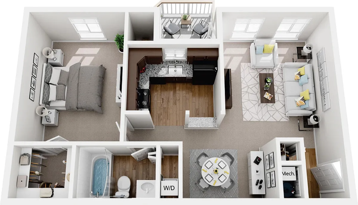 Floor plan 1 Bedroom 1 Bath