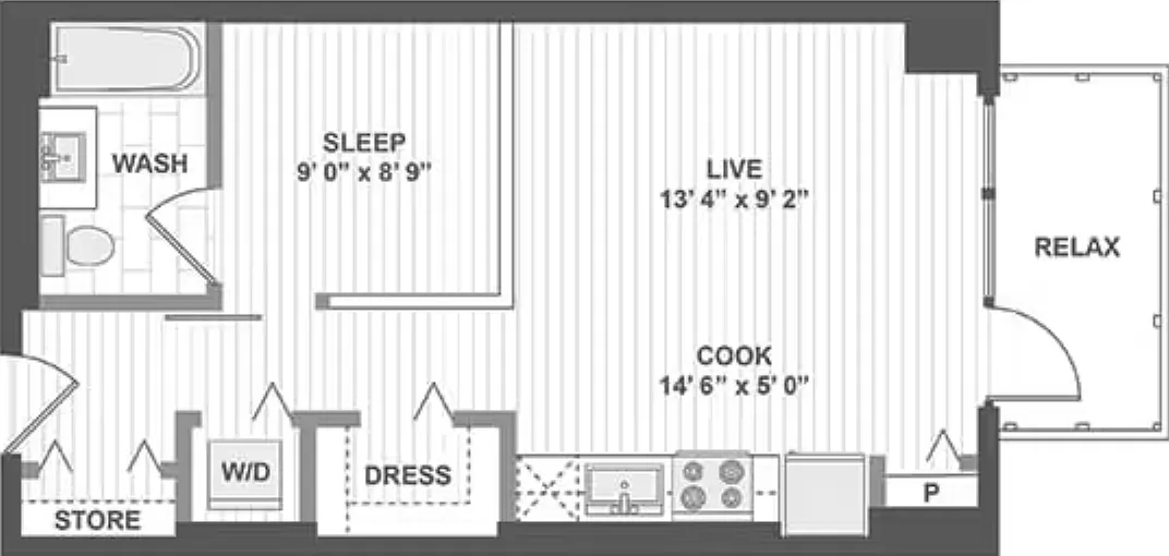1 bed, 522 sqft, $2,366 — Photo 4