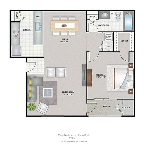 Floor plan Large One Bedroom