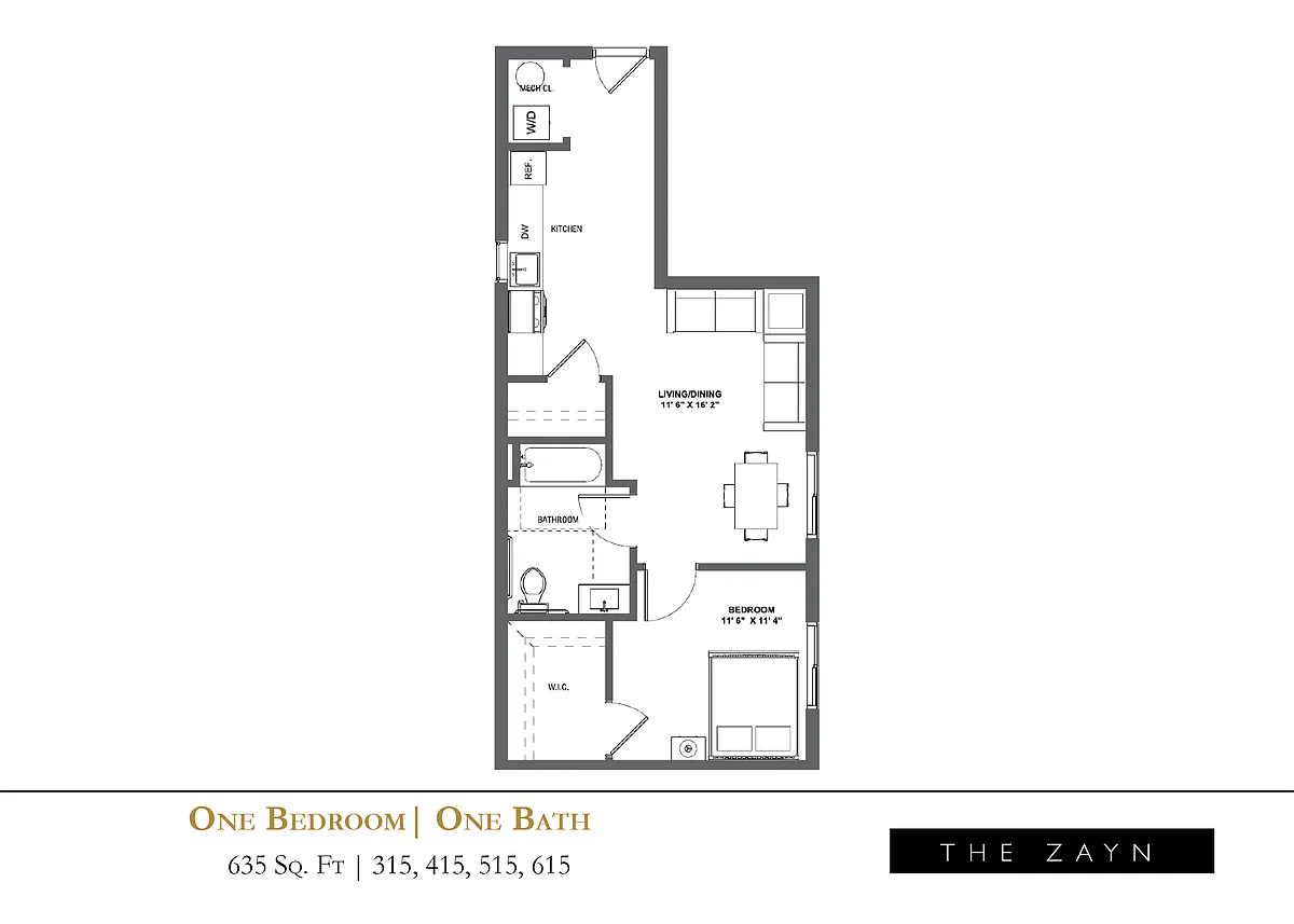 Floor plan One Bedroom