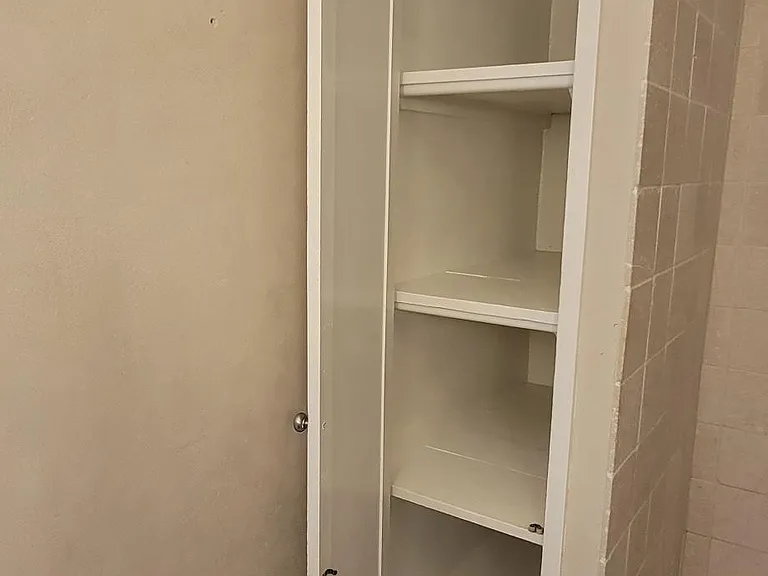 Main floor bathroom. closet in bathroom