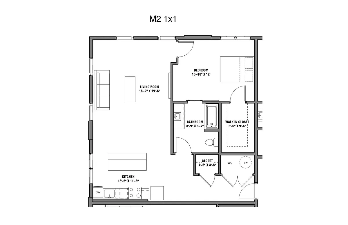 Floor plan M2 1X1