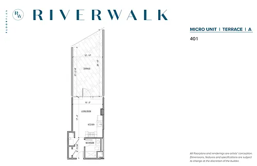 Floor plan Studio with terrace