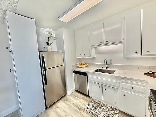 New quartz countertops! All stainless steel appliciances. Stove, fridge, dishwasher and microwave included