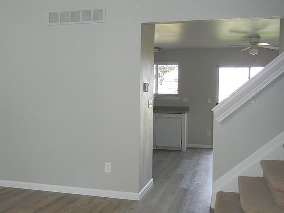 Living room & kitchen from front door.