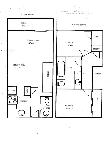 Floor plan Two Bedroom Townhouse