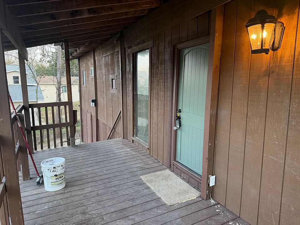 Covered porch steep stairs