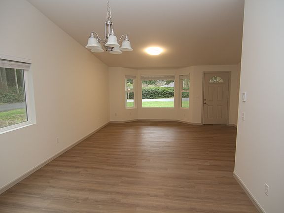 View from kitchen towards entry way.