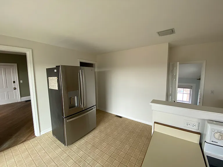 kitchen, new GE fridge