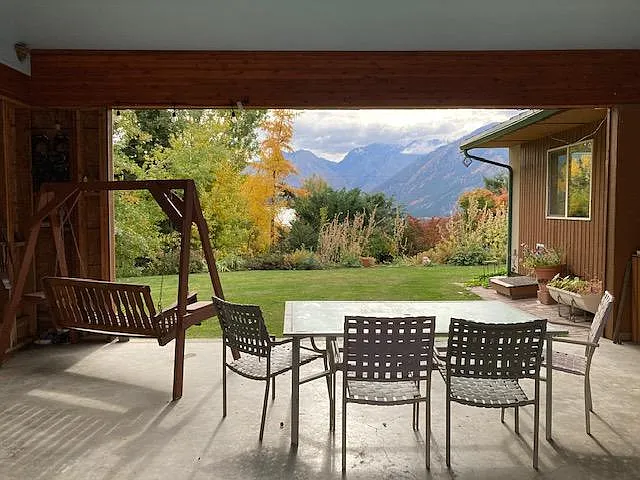 patio in the summer carport in the winter