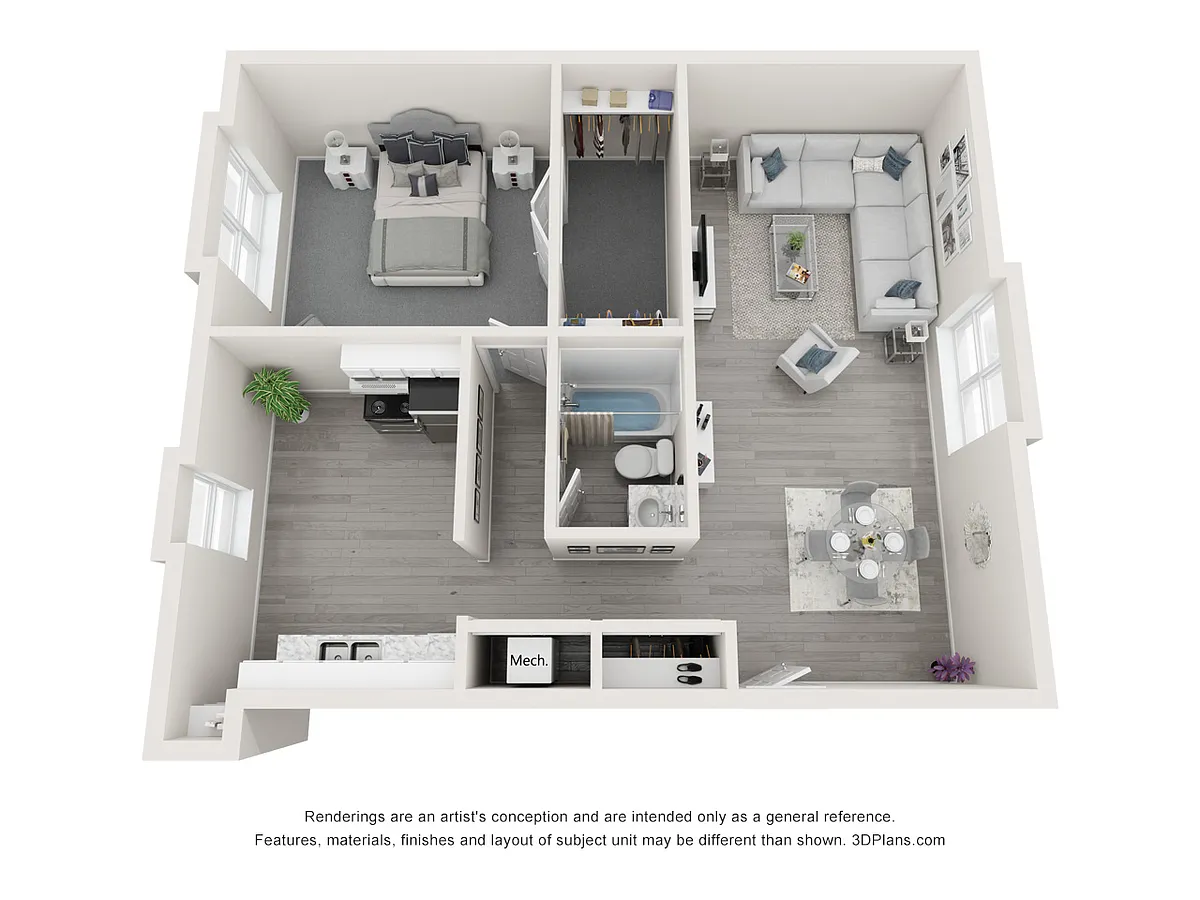 Floor plan 1X1 C