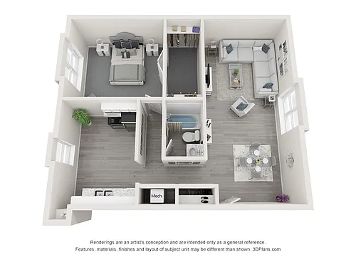 Floor plan 1X1 C